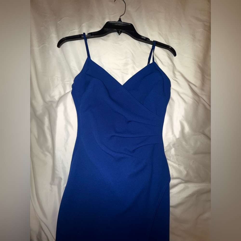Elegant Blue Spaghetti Strap Dress